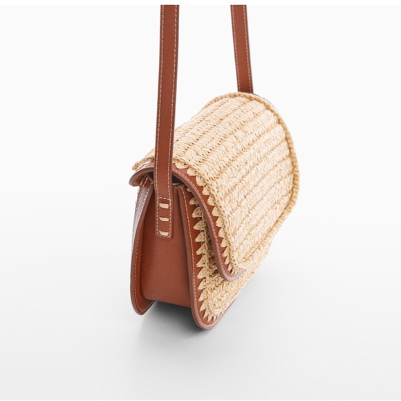 MANGO Natural Fiber Shoulder Bag - Picture 2 of 9